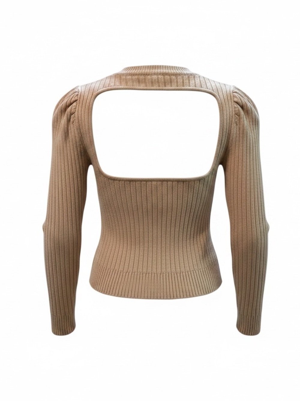 ASTR The Label Ribbed Puff Shoulder Sweater with Open Back - Picture 2 of 8